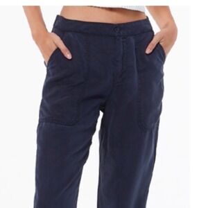 YFB Young Fabulous & Broke Navy Blue Tencel Utility Jogger Pants Size M